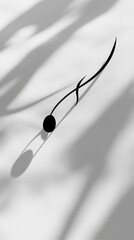 Poster - Abstract Black Line with Shadow on White Pattern Background