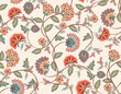 © MSNTY_STUDIOX - TTrendy stylish Hand drawn  floral pattern with paisley and indian flower motifs pattern