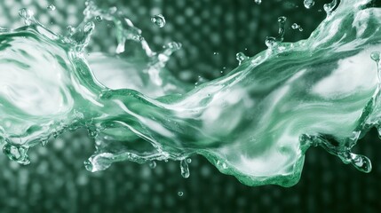 Poster - An elegant swirl of green water immaculately highlighted creates an engaging visual experience, encouraging viewers to reflect on the beauty of nature and fluid dynamics.