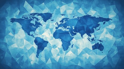 Fototapete - a blue world map on a blue background
