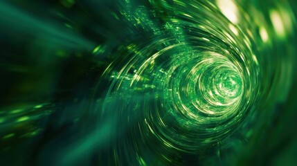 Fototapete - a green swirl with a black background