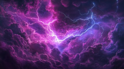 a purple and blue lightning storm in the sky