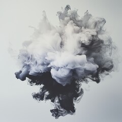 Poster - Abstract White and Black Smoke Swirl Creating Ethereal Atmosphere