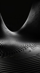 Aufkleber - Abstract black and white pattern, wave-like texture, creating a dynamic and modern visual effect, suitable for design or technological concepts