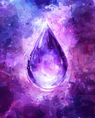 Poster - Abstract Purple Water Drop with Artistic Colorful Background