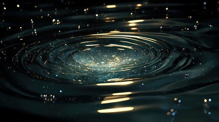 Poster - Rippling Water Surface with Glimmering Light Effects and Texture