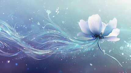Poster - Ethereal Floral Design with Flowing Elements and Soft Colors