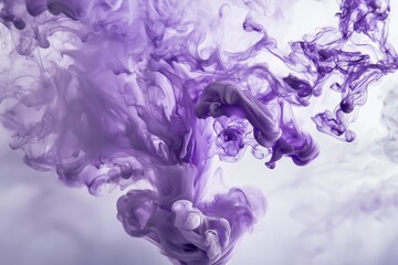 Poster - Vibrant Purple Ink Swirls Creating Abstract Artistic Background