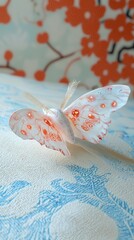 Poster - Delicate Butterfly Decoration with Elegant Floral Background