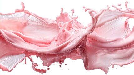 Poster - An artistic portrayal of flowing pink liquid, capturing the essence of movement and fluidity, designed to evoke feelings of excitement and grace in a creative visual.
