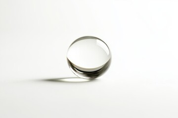 Poster - Clear Glass Sphere on Light Background with Soft Shadow Effect
