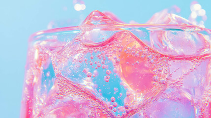 Poster - Effervescent italian soda with vibrant flavors and iridescent ice cubes