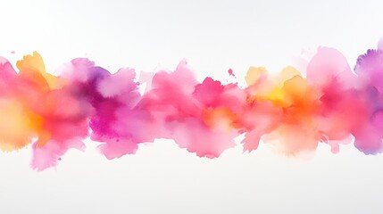 Poster - A vibrant watercolor splash featuring shades of pink, purple, and orange, blending seamlessly against a white background.