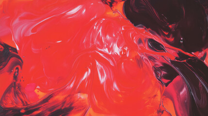 Poster - Vivid acrylic abstract art with bold swirls and dynamic energy