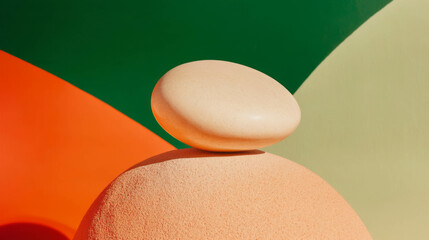 Poster - Balanced abstract composition with geometric forms in vibrant colors