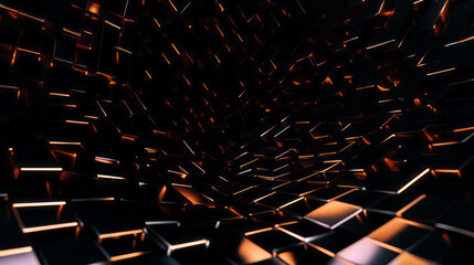 Poster - Dynamic brick abstract background in chaotic pattern for modern design