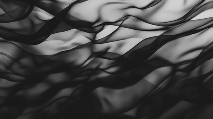 Poster - Charcoal abstract waves flowing in chaotic black background design