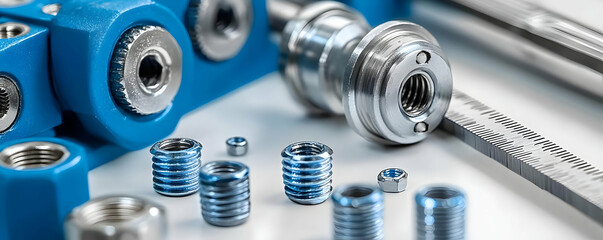 Poster - Precision metal parts & tools closeup