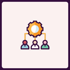 Poster - Colorful Teamwork Management Icon Showing Collaboration and Efficiency