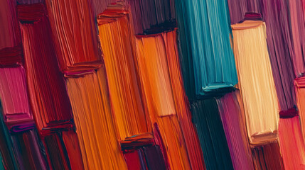 Poster - Colorful abstract chaos: elegant texture with vibrant paint strokes