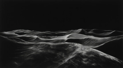 Wall Mural - Mysterious dark landscape with rolling hills at night