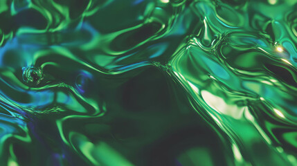 Aufkleber - Green and blue abstract fluid art background for modern design