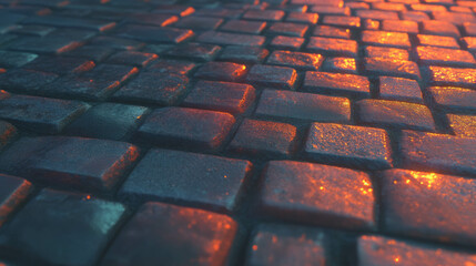 Poster - Dramatic cobblestone pathway overlay texture for artistic designs