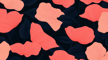 Poster - Elegant floral chaos in a simple pattern flat lay design