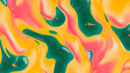 Poster - Vibrant abstract fluid art background with multicolored swirls for creative designs