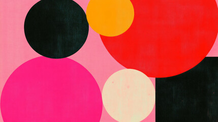 Poster - Vibrant geometric abstract background with colorful circles for modern design projects