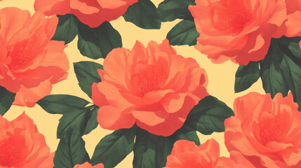 Poster - Elegant floral pattern in high key design for creative projects