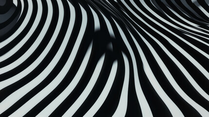 Poster - Hypnotic abstract chaos background with striking black and white patterns