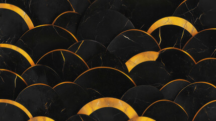 Poster - Elegant gold and black marble pattern for modern design and decor
