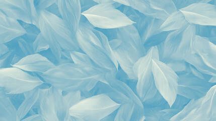 Poster - Elegant chaotic pattern of light blue leaves for design and decor inspiration