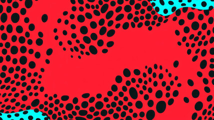 Poster - Vibrant polka dotted pattern with abstract design elements