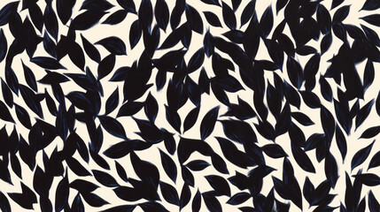 Poster - Elegant abstract leaf pattern with chaotic black and blue design for creative projects