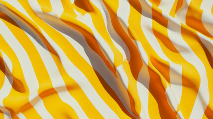 Poster - Vibrant yellow and white striped texture with symmetrical patterns for stylish design