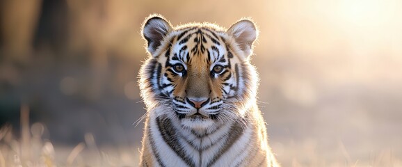  Majestic tiger in the wild displaying its beautiful fur and striking features in a natural habitat setting