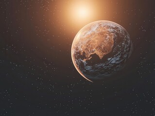 Wall Mural - elegant cosmic scene featuring earth in space surrounded by stars highlighting the radiance of our p