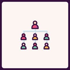 Poster - Vibrant Hierarchical Structure Depicting Team Dynamics and Leadership Flow