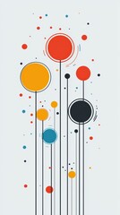Poster - Abstract painting filled with circles and dots creating an engaging visual strategy and space for copy