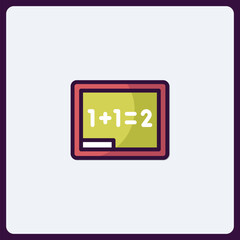 Poster - Simple Addition on a Chalkboard Icon for Educational Content Design