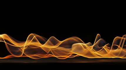 Fototapete - Abstract Flame Waves on Black Background