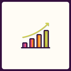 Poster - Vibrant and Animated Chart Displaying Progressive Growth Trajectory Icon