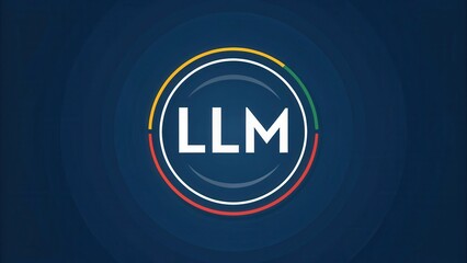 Poster - LLM Large Language Models. Logo design featuring 