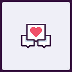 Poster - Charming Heart Icon: Social Media Engagement and Loving Communication