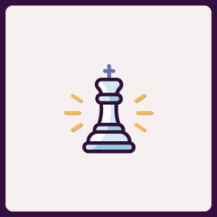 Poster - Elegant Chess King Icon for Strategy and Gaming Designs, Detailed Vector