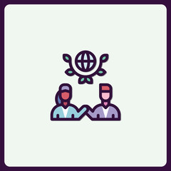 Poster - Colorful Icon Representing Global Collaboration and Partnership Concept