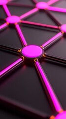 Aufkleber - Abstract Network Connection Glowing Nodes Digital Realm Visual Art Futuristic Close-Up Connectivity Concept