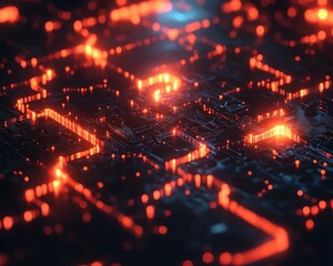 Aufkleber - Puzzle pieces with digital circuits, symbolizing the integration and complexity of DevOps, in a hightech and futuristic design